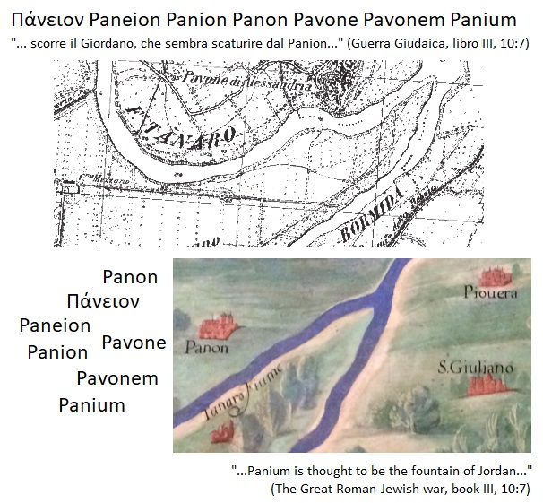 Panion Panon Pavone Pavonem Panium, le sorgenti del fiume Giordano, the fountain of the river Jordan (Pavone di Alessandria)