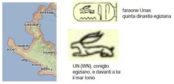 Il sud dell'Italia a forma di lepre/coniglio simbolo del faraone Unas (The south of Italy as the rabbit of the Egyptina pharaoh Unas