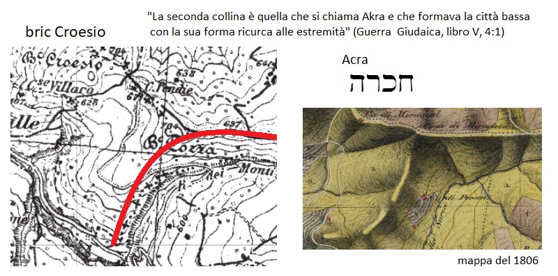 Acra Akra (bric Pozza davanti al bric Croesio), seconda collina di Gerusalemme, second Jerusalem's hill, citta' bassa, low city