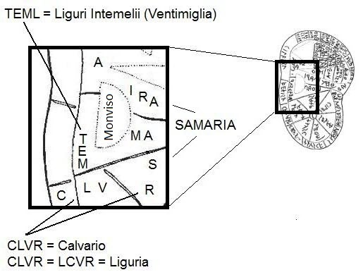 Liguri Intemelii, Calvario e Samaria nella mappa etrusca (in the Etruscan map)