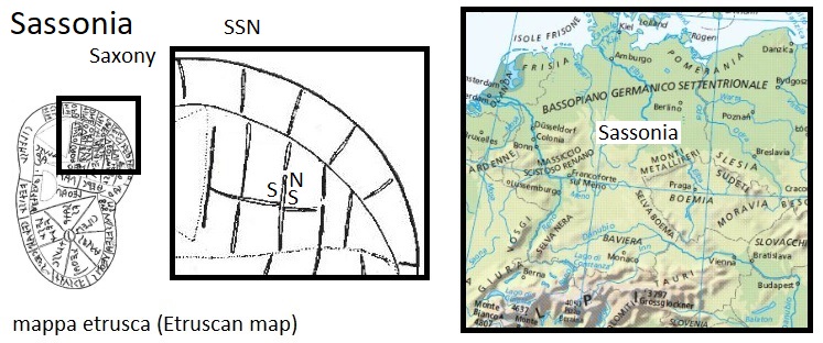 Sassonia (Saxony) nella mappa etrusca (in the Etruscan map)