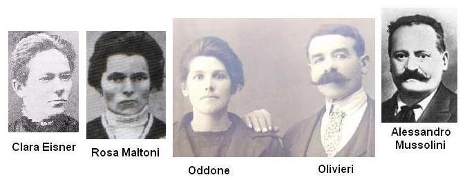 Eisner, Maltoni, Oddone, Olivieri, Mussolini